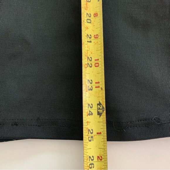 Missguided Black Ribbed Bodycon Pencil Skirt w/ Mesh Side Panels Size 12 - Picture 8 of 10